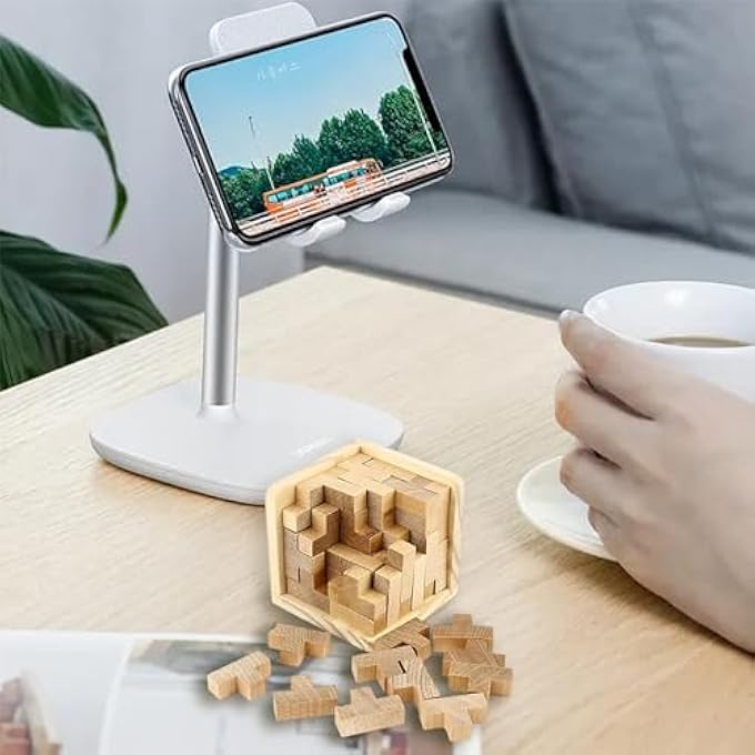 3D WOODEN BRAIN TEASER PUZZLE, EDUCATIONAL LEISURE CUBE PUZZLE, 3D STEREOSCOPIC PUZZLE BOX, PUZZLE WOODEN CUBE FOR KIDS 8-12 ADULTS, DESK TOYS DELIGHT, CHALLENGING GAMES ADULT BRAIN BOOST - Image 3